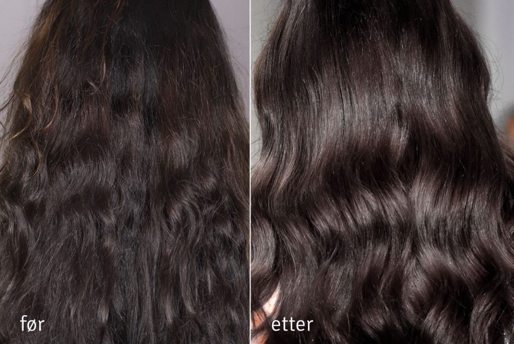 Nanoil Keratin Hair Mask - før og etter